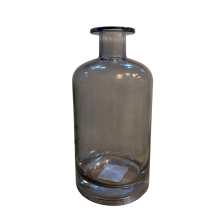 Florero botella vidrio gris grafito 500 ml