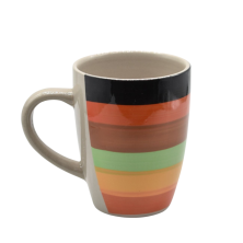 Taza de Cerámica a Rayas Multicolor 10 cm de Alto